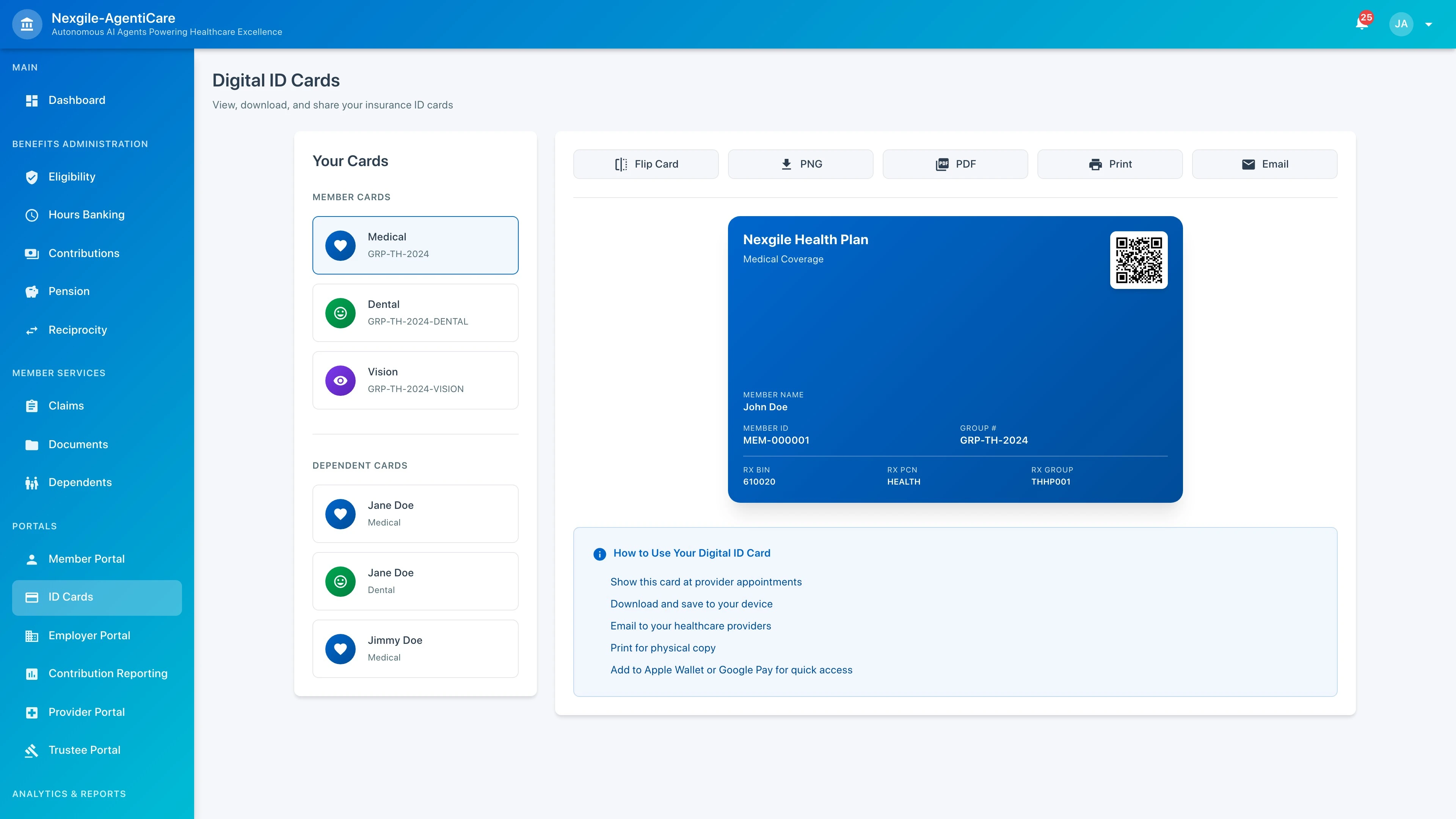 ID Cards Portal Interface